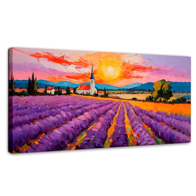 Cuadro Decorativo Canvas Canvas Revolution Campo Lavanda 140x70