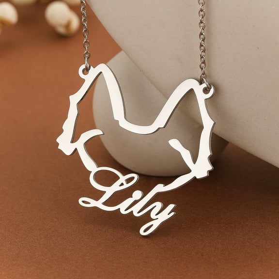 Personalized Stainless Steel Yorkshire Terrier Dog Customized Laser Engraved Name Letter Chain Pendant Necklace Jewelry ﻿