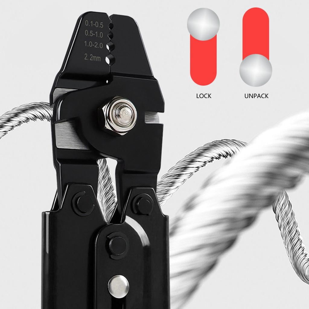 CEORPER Fishing Crimping Pliers Wire Rope Crimping Tool Heavy Duty Stainless Steel with 180Pcs Crimp Looping Sleeves