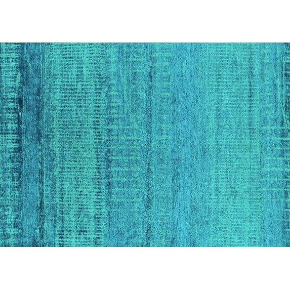 Ahgly Company Indoor Rectangle Oriental Turquoise Blue Industrial Area Rugs, 3' x 5'
