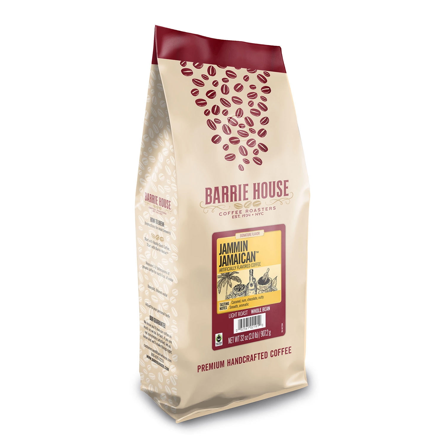 Barrie House Fair Trade Organic Whole Bean Coffee, Jammin Jamaican (32 oz.)