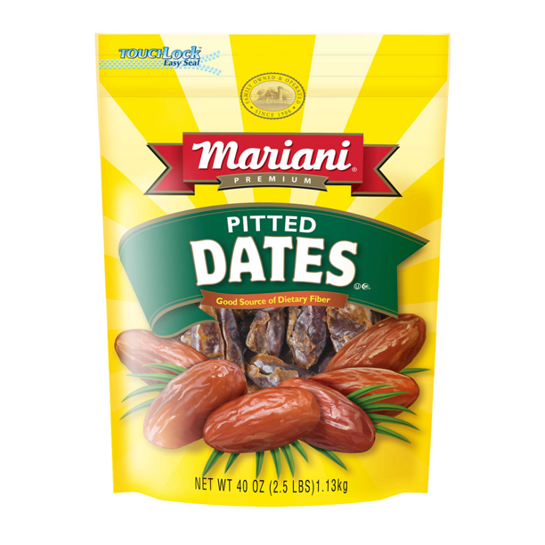 Mariani Dried Fruit, No Sugar Added, Pitted Dates, 40oz bag
