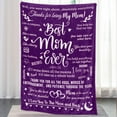 thumbnail image 2 of Mothers Day Blankets Gifts for Mom, Letter Warm Soft Blanket for Mom from Daughter Son, Mom Birthday Gifts, Mother Blankets, Best Mom Ever Gifts Blankets, 50" X 70", 2 of 4
