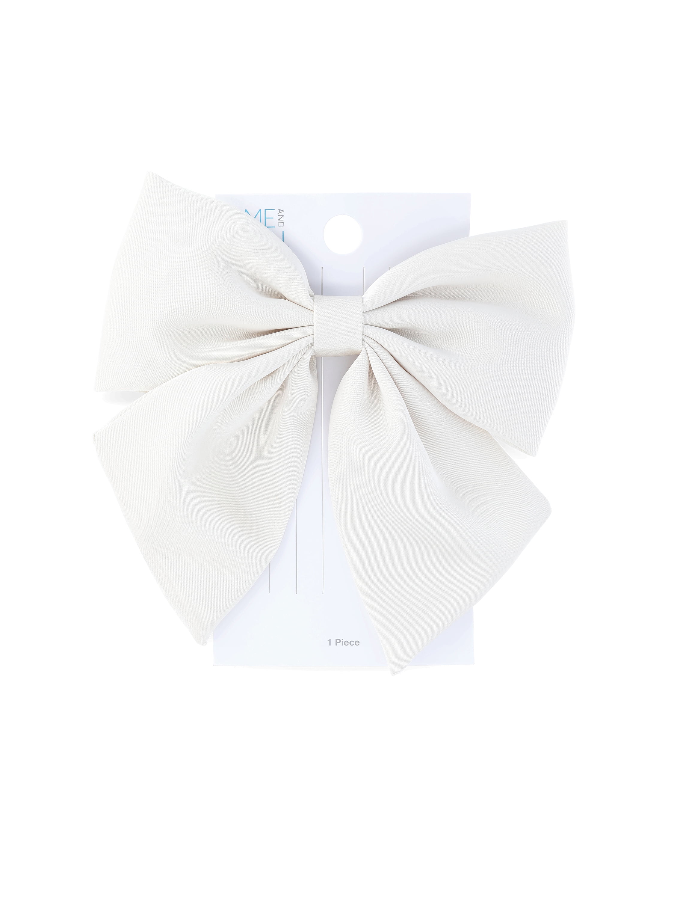 Time and Tru Women's Fabric Bow Hair Barrette Ivory