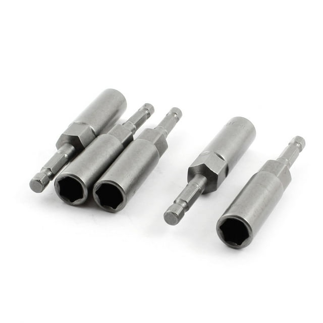 5 Piezas de Puntas de Destornillador Hexagonal de 10 mm No Magnéticas Herramienta Color Gris Longitud de 80 mm