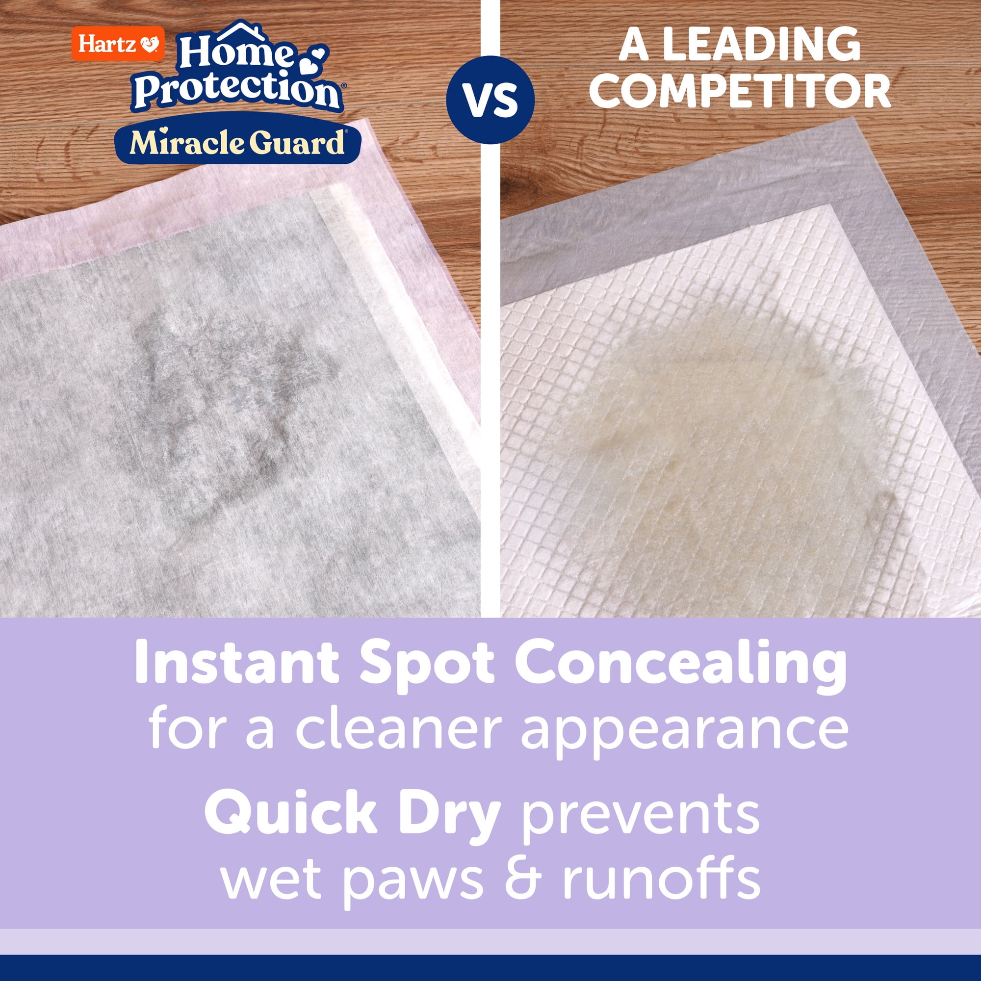(2 pack) Hartz Miracle Guard Dog and Puppy Pads Max Absorbency 24 Hour Use Odor Eliminating Lavender Scented No Leaks, XXL 20 Count