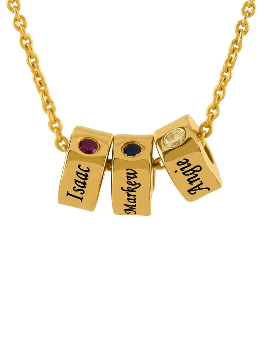 Personalized Ring Pendant with 1 thru 6 Birthstones
