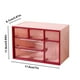 thumbnail image 3 of Caja de almacenamiento de plástico apilable con cajón | Organizador de escritorio para joyas y artículos pequeños | Múltiples compartimentos | Colores azul, rosa, café y naranja, 3 of 5