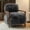 Gray, variant on Aenkyo Yeti Contemporary Faux Fur Accent Chair with Walnut Wood Arms, White