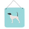 thumbnail image 1 of English Pointer Checkerboard Blue Wall or Door Hanging Prints, 1 of 1
