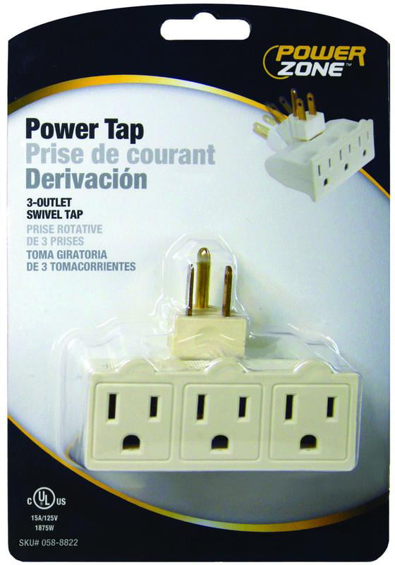 Double 6 Outlet 3Prong Power Plug Adapter Grounded Electric Wall Tap1,2,4,8,12 