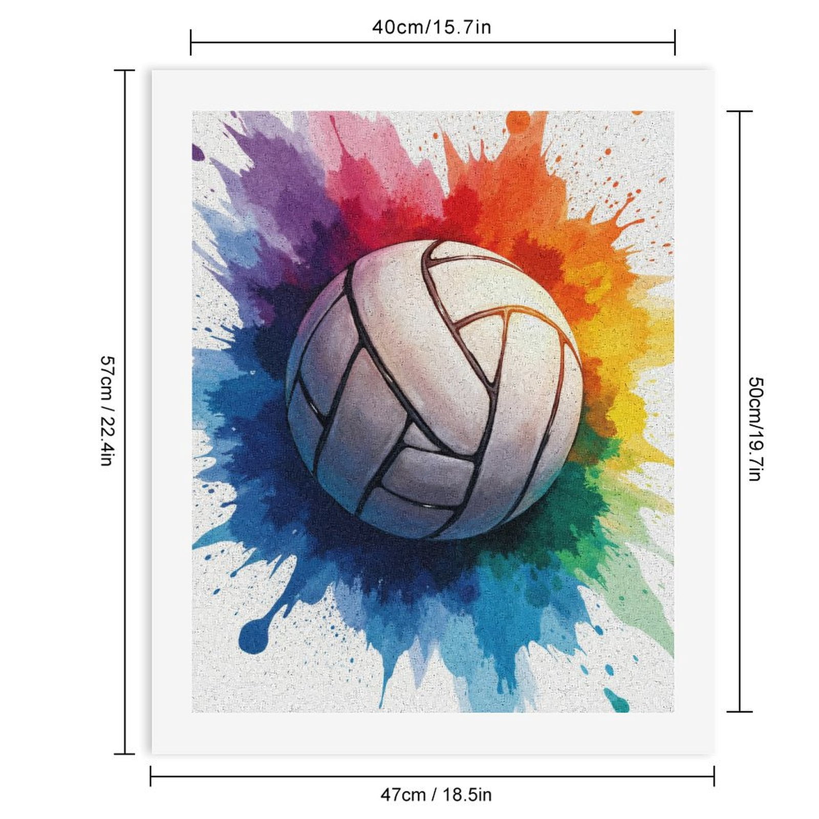 Paint By Numbers Kit for Adults Beginner - DIY Volleyball Splash Art Burst Canvas Painting Kits for Adults, Frameless Paint By Number for Adults for Home Wall Decor 16x20 Inch