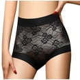 thumbnail image 2 of Blmnix Compression Ladies Underwear Panties High Waisted Tummy Control Panties Lace Panties Black Cotton Underwear for Women Seamless,L, 2 of 6