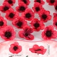 thumbnail image 3 of XC  Pieces Artificial Poppies Flowers Red Poppy Artificial Silk Faux Stemless Flowers Head for Memorial Day Veterans Day Wedding Home Decoration Bouquet Corsages Party Centerpiece, 3 of 9