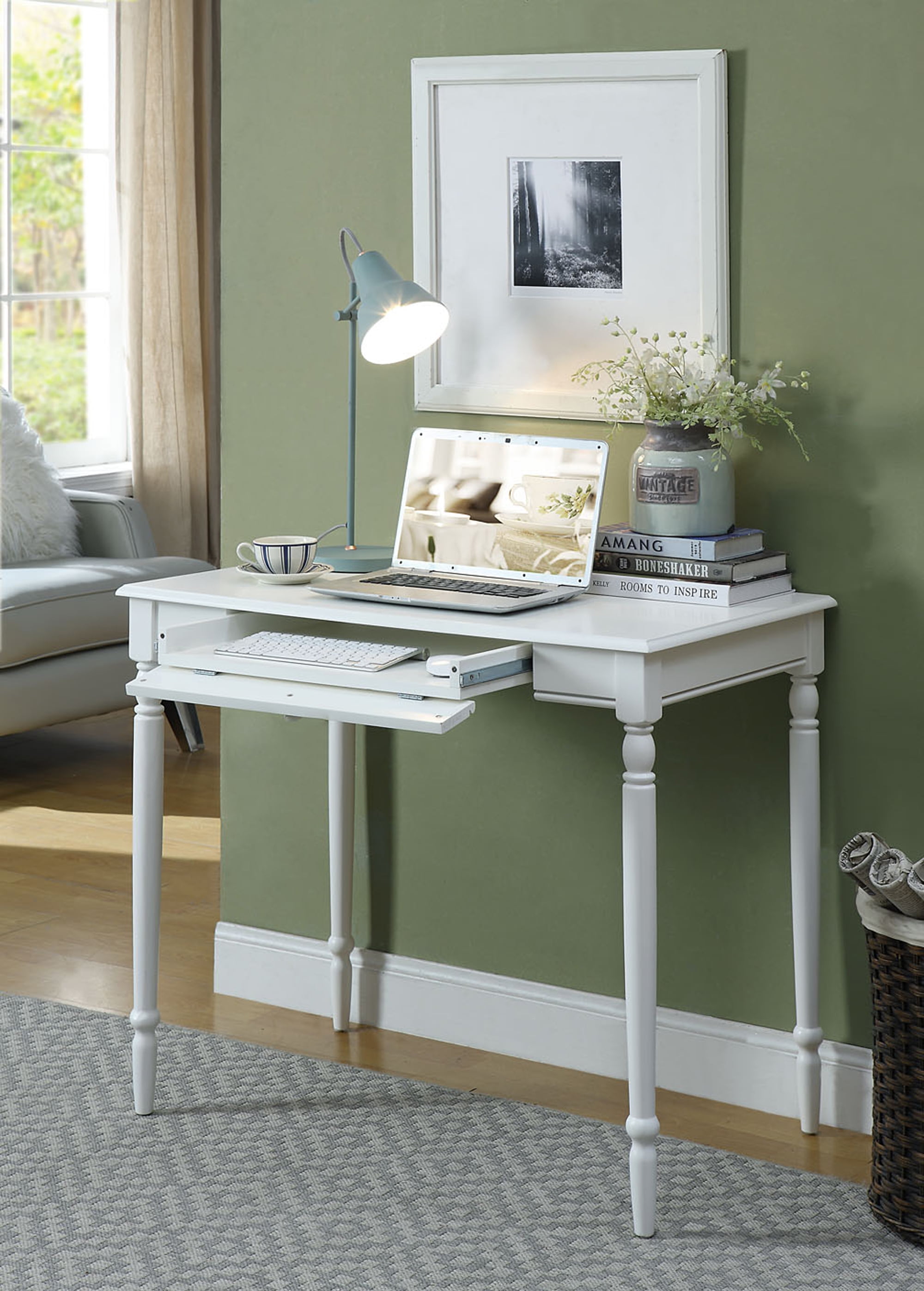 Convenience Concepts French Country Desk in Driftwood and White 