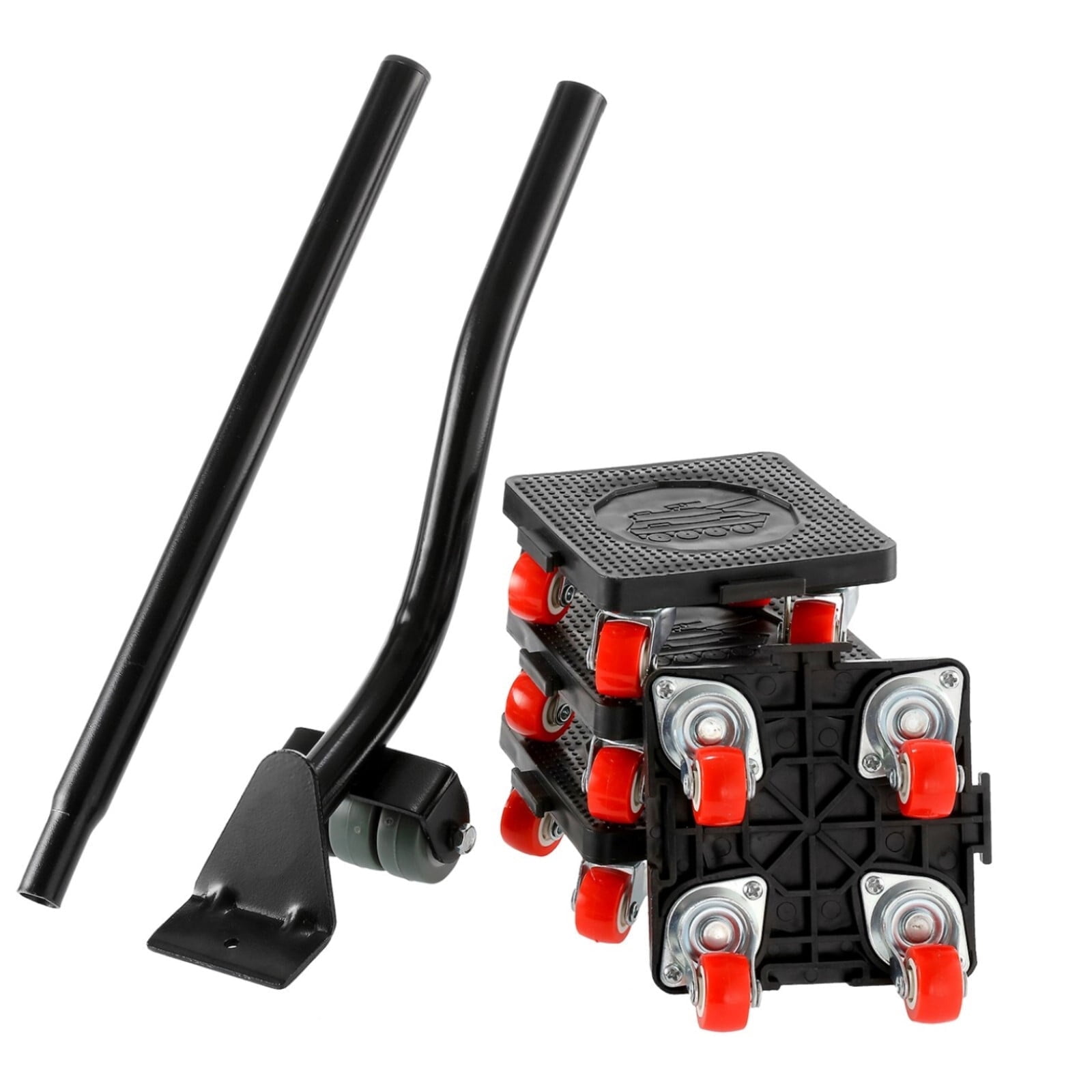 Heavy Duty Furniture Lifter Movers Dolly Wheel Roller Bar Hand Tools Set, Furniture Transport Moving Tools with 360° Rotation 4 Wheels Small Flat Dolly, 880 Lbs Capacity, Black