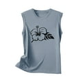 thumbnail image 4 of Aloohaidyvio Tank Tops for Women,Women's Casual Flower Print Basic Tank Tops 2024 Round Neck Soft Sleeveless T-shirt Summer Loose Shirts, 4 of 4