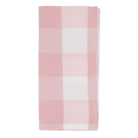 

Saro 5026.P20S 20 in. Buffalo Plaid Cotton Blend Square Table Napkins Pink - Set of 4