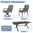thumbnail image 5 of ALAULM 9-Piece Outdoor Patio Dining Set with Rectangle Metal Table and 6 Dining Chairs and 2 Swivel Chairs, Gray, 5 of 7