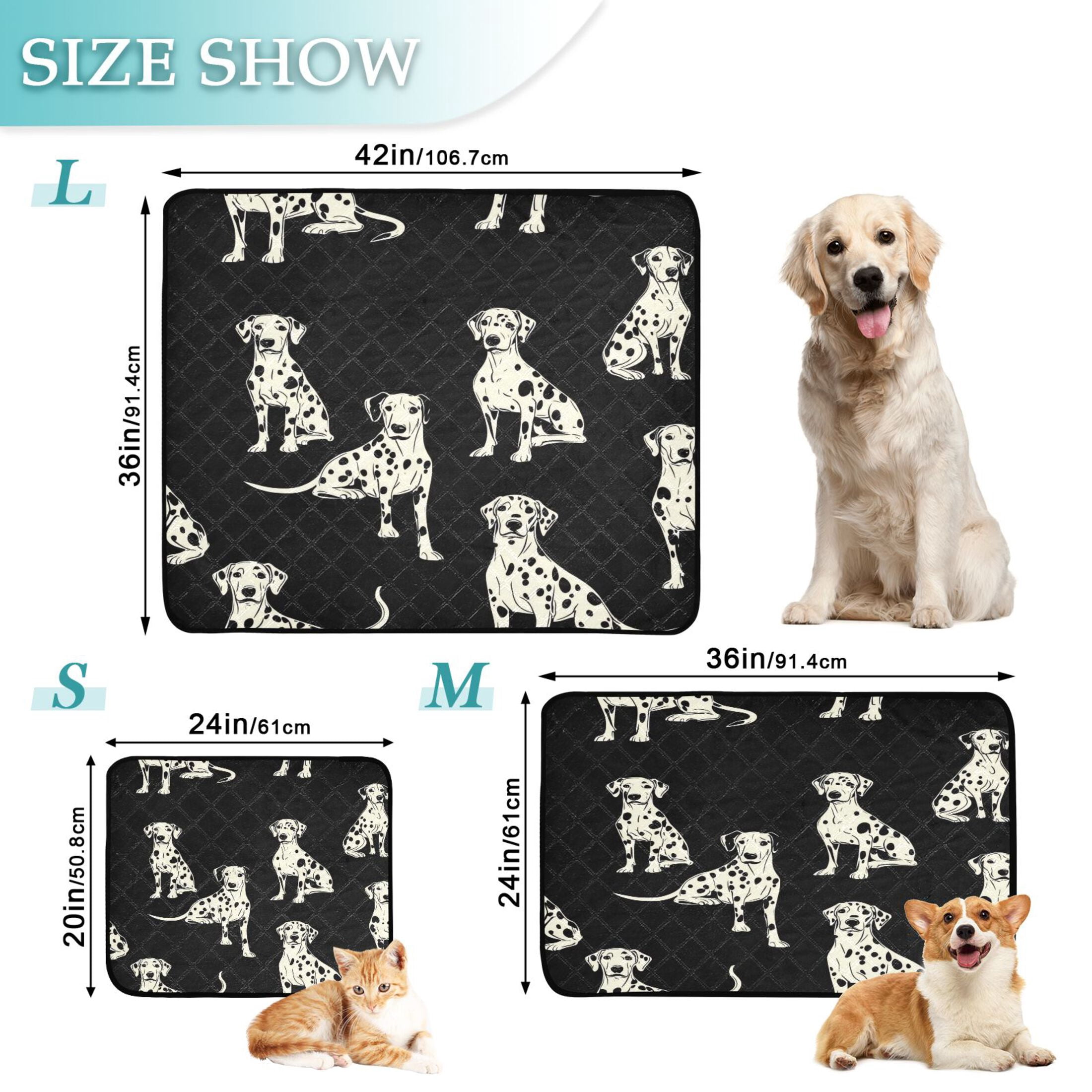 Washable Pet Pee Pads with Super Absorbent Reusable Training Pads for Dogs & Cats White Dalmatian Dogs