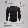 thumbnail image 3 of Haut en Polyester Extensible Uni à Manches Longues et Col Rond pour Hommes 1 Pce, 3 of 4