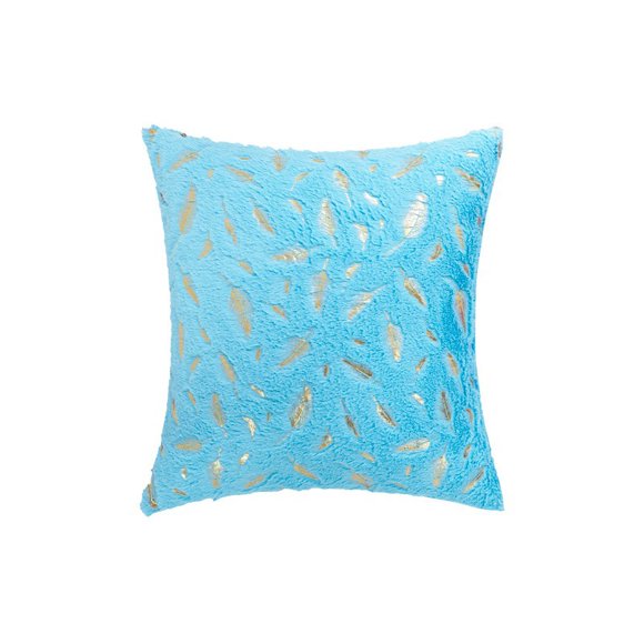 Fundas de almohada navideñas con láminas doradas y plumas de algodón, 45 x 45 cm