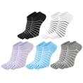 thumbnail image 1 of 5 pares de calcetines de cinco dedos Calcetines náuticos cortos para mujer Calcetines de algodón de cinco dedos, 1 of 7