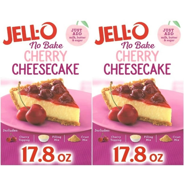 Jell-O No Bake Cherry Cheesecake Dessert Kit with Cherry Topping ...