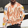 thumbnail image 2 of Mens T-Shirts Male Autumn And Winter Thanksgiving Theme Celebrates Turkey Long Sleeve Round Neck Printed Tee, 2 of 4