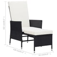 thumbnail image 4 of vidaXL 3 Piece Garden Lounge Set with Cushions Poly Rattan Black, 4 of 5