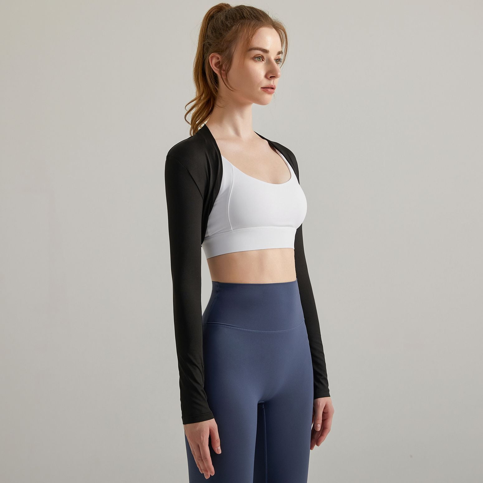 SWSMCLT Women's Cropped Shrug Bolero Tops Workout Long Sleeve Sun