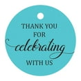 thumbnail image 1 of 100 Pcs Personalized Round Paper Tags - Thank You For Celebrating With Us Wedding Favor Gift Hang Tags Circle, 1 of 1