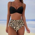 thumbnail image 2 of REORIAFEE Sexy Bathing Suit for Women Resort Wear Swimsuit Push Up Bikini Padded Swimwear Beachwear Set Khaki L, 2 of 6