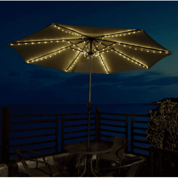 62 3ft Umbrella Solar String Lights, How To Add Lights Outdoor Umbrella