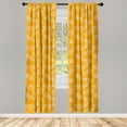 thumbnail image 2 of Ambesonne Tropical 4-Panel Curtains, Hawaii Plantation Drawing, 56"x63", Orange and White, 2 of 4