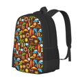thumbnail image 2 of Vsdgher Cute Beach Dolphin Print Backpack for Women Men School Bookbag with Laptop Compartment for College Work Travel, Simple Fashion Casual Daypack, Fit 15" Laptop, 2 of 8