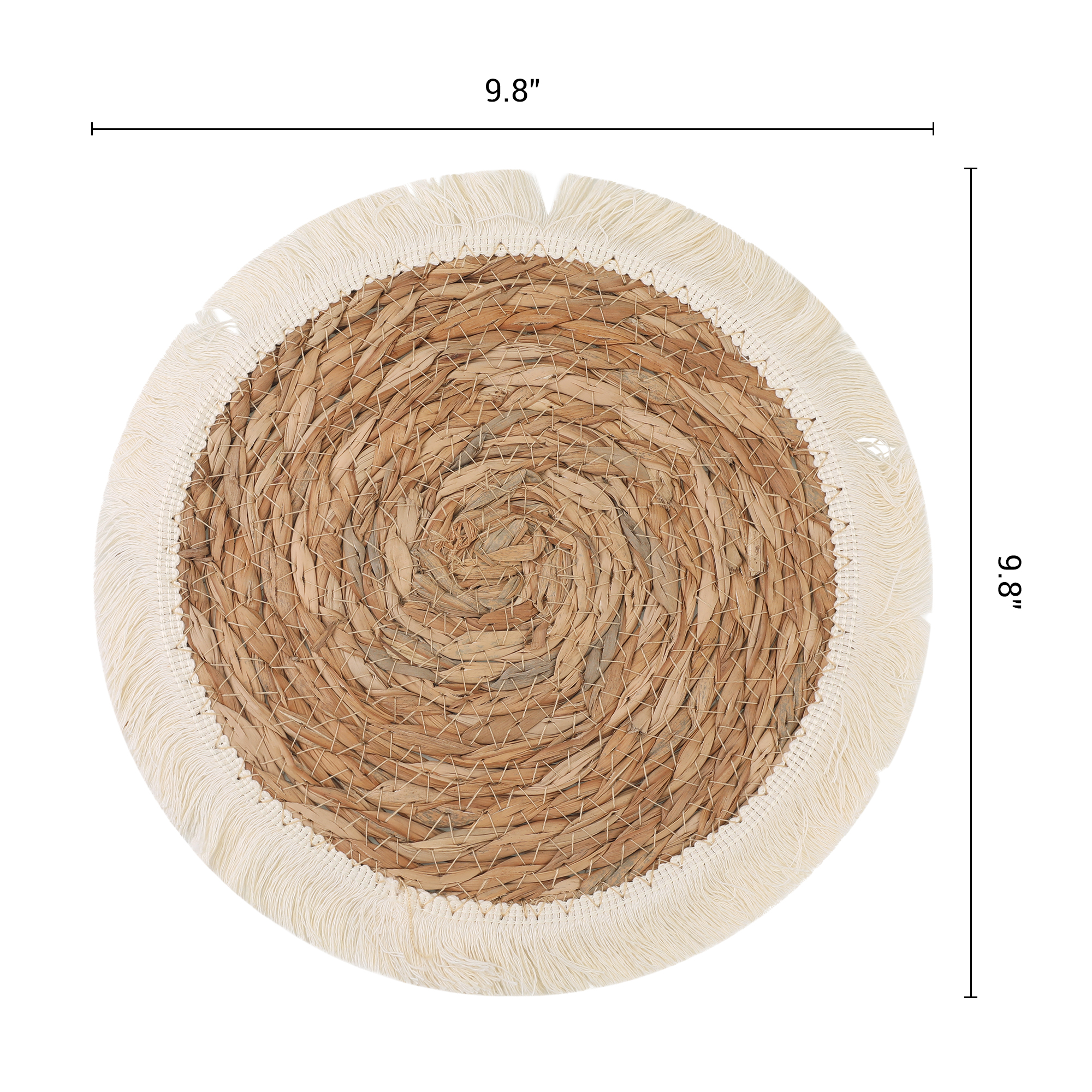 Unique Bargains Set of 4 Farmhouse Placemats for Dining Table Beige/Brown 9.8inch
