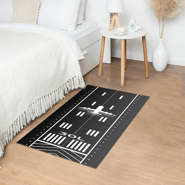 Runway Rug,Track Rug,Aircraft Rug,Aviation Carpet,Airport Rug,Plane Rug,Runway Area Rug,Floor Area Rug,Racing Track Rug,Road Pattern Rugs (15.7x31.4 inch = 40x80Cm)