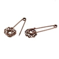 thumbnail image 3 of 4x10pcs Filigree Hollow Flower Heart Broche Hijab Pins Joyas Red Bronce 6 piezas, 3 of 8