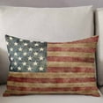 thumbnail image 3 of Retro American Flag Throw Pillow Covers, Vintage US Flag Red Striped Soft Breathable Pillow Cases with Invisible Zipper for Sleeping, Body Pillowcases for Couch Bed Sofa Chair 24x36 Inches, 3 of 6