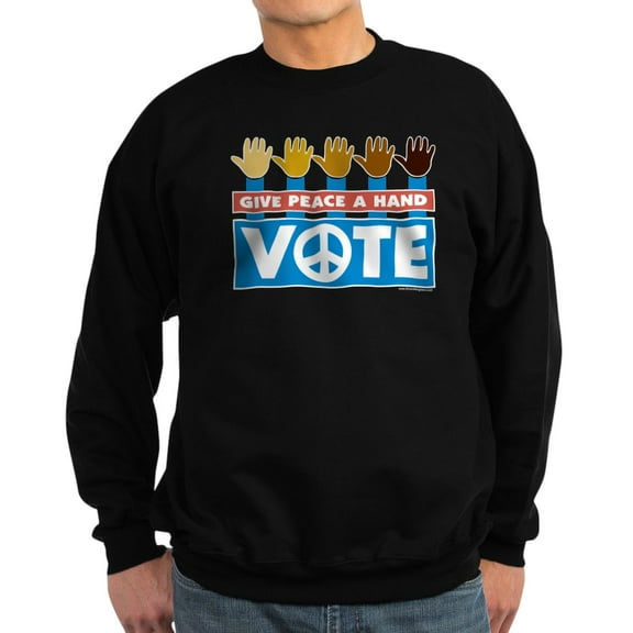 CafePress - Vote Peace Sweatshirt (Dark) - Classic Crew Neck Sweatshirt