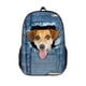 thumbnail image 4 of 1pc Mochila Escolar Creativa Con Estampado De Perro Y Gato Lindo Para Niños Y Niñas, Mochila Impresa De Mezclilla, Mochila De Viaje Al Aire Libre, 4 of 4