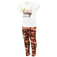 thumbnail image 2 of Girls 2 Piece Cutest Turkey Thanksgiving Clothes Set Outfit (8Y, Brown), 2 of 5