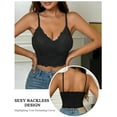 thumbnail image 5 of Aivtalk Women Lace Bralette Camisole Ladies Push Up Bra Pad Seamless Bandeau Floral Tank Tops Vest M Black for Valentine's Day, 5 of 7