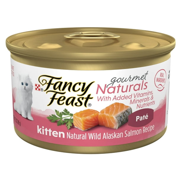 Purina Fancy Feast Gourmet Naturals Wet Cat Food for Kittens Salmon, 3