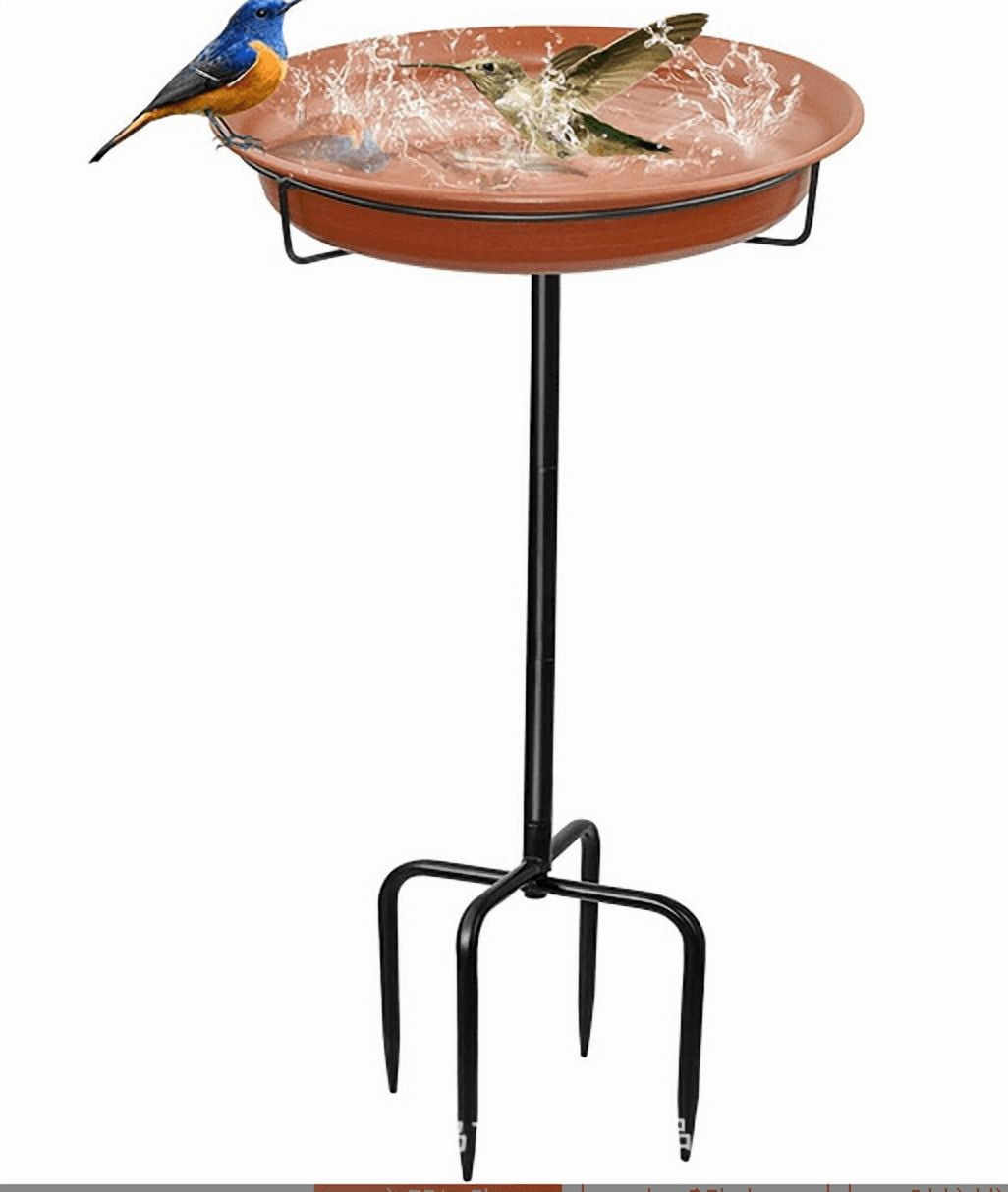 AuroraX Hummingbird Feeders for Outdoor with Stakes,Bird Bath Red
