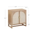 thumbnail image 4 of Nathan James Paxton Mid-Century Modern Wood Storage Cabinet with Doors, Arched Storage Cabinet for Living Room or Kitchen with Rattan Door Details, Raw Oak, 4 of 6