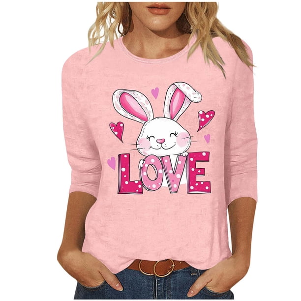Camisetas Casuales de las Mujeres Impresas 3/4 Manga Cuello Redondo Blusa, Moda Ligera Superior para el Hogar Y el Uso Diario, Cómoda Imitación de la Tela Del Estante