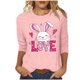 thumbnail image 1 of Camisetas Casuales de las Mujeres Impresas 3/4 Manga Cuello Redondo Blusa, Moda Ligera Superior para el Hogar Y el Uso Diario, Cómoda Imitación de la Tela Del Estante, 1 of 8