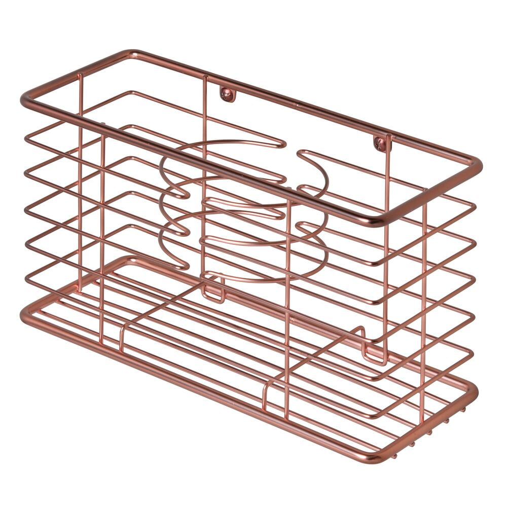 mDesign Steel Wall Mount Hair Dryer Storage Organizer, Styling Tool